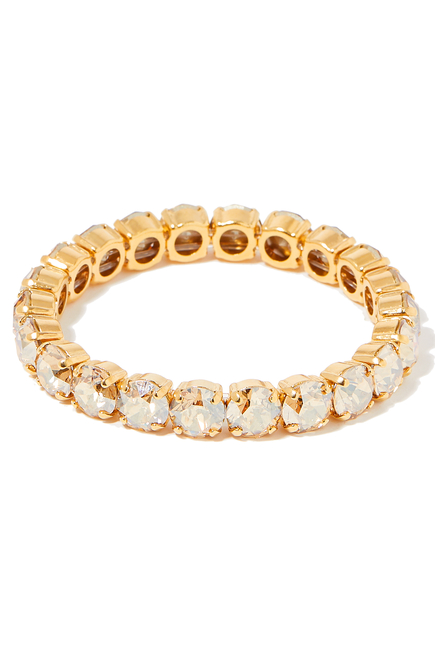 Gia Stretch Bracelet, 18k Gold Plated Brass & Swarovski Crystals